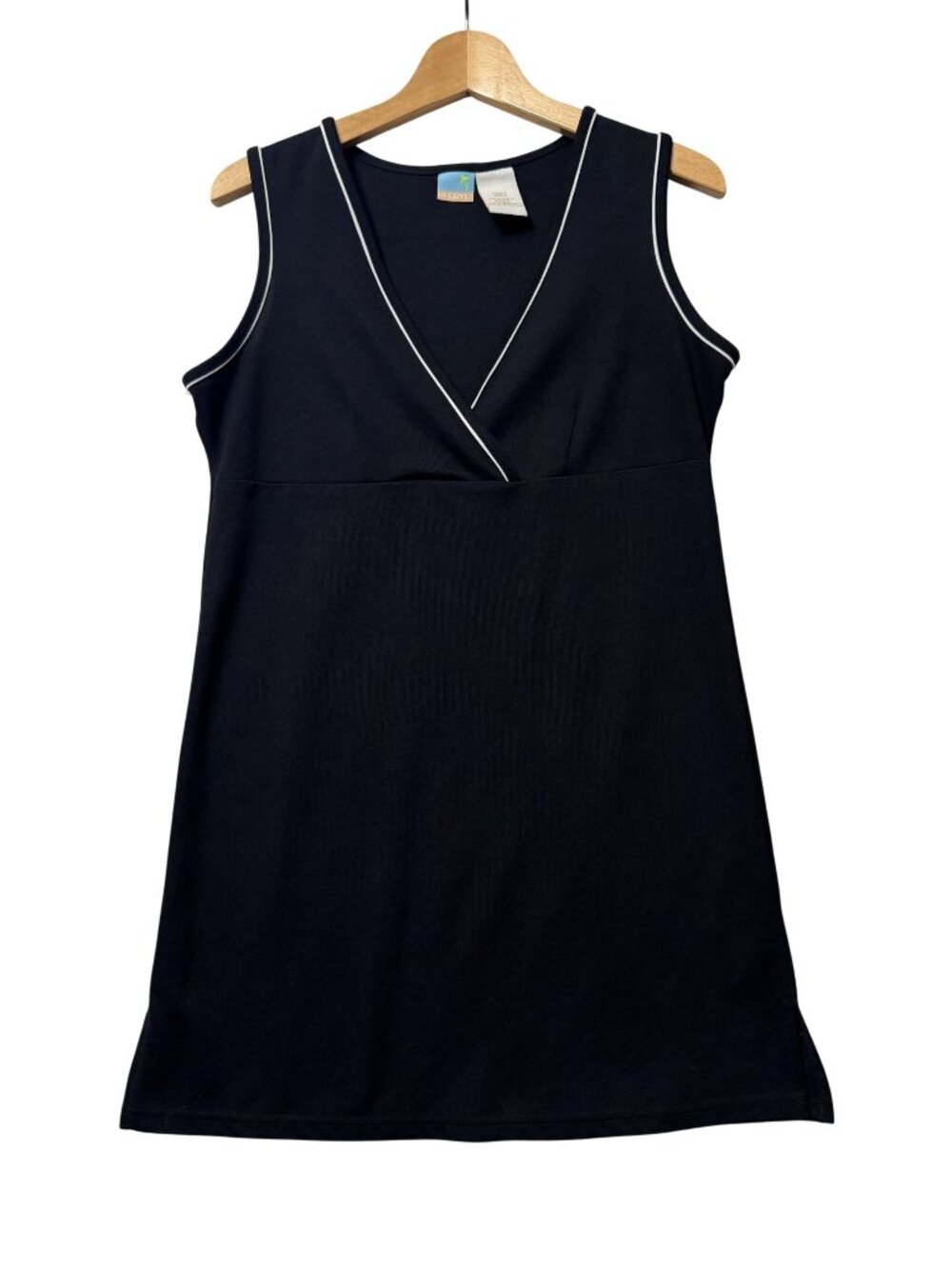 Le Cove 90s Vintage Womens Dress Black White Trim - Small